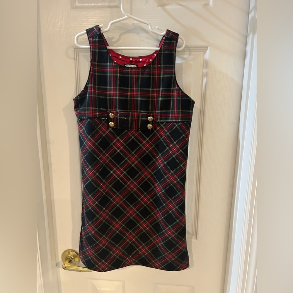 The Children’s Place plaid tartan Christmas jumper dress 10